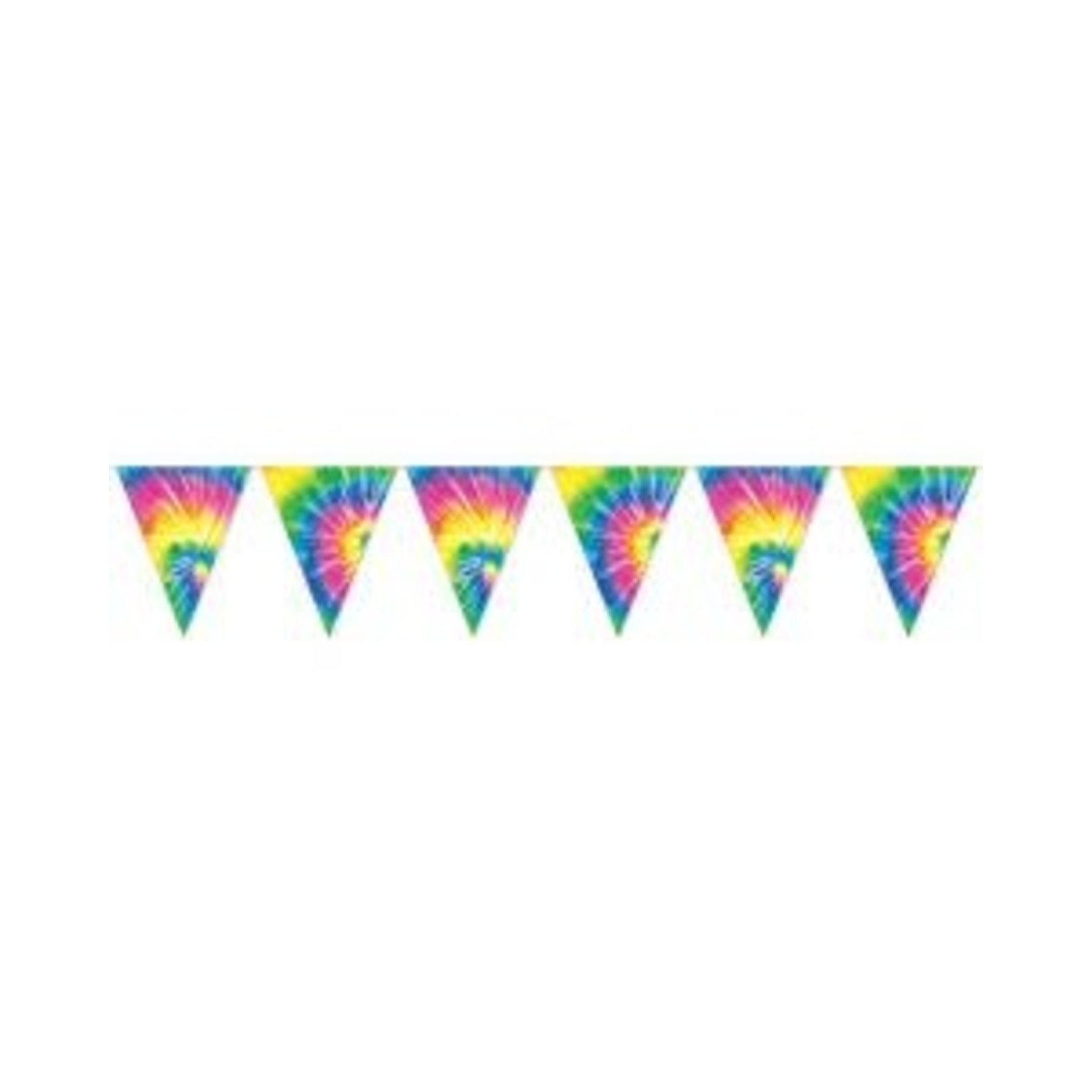 Beistle Tie-Dyed Pennant Banner - 12'