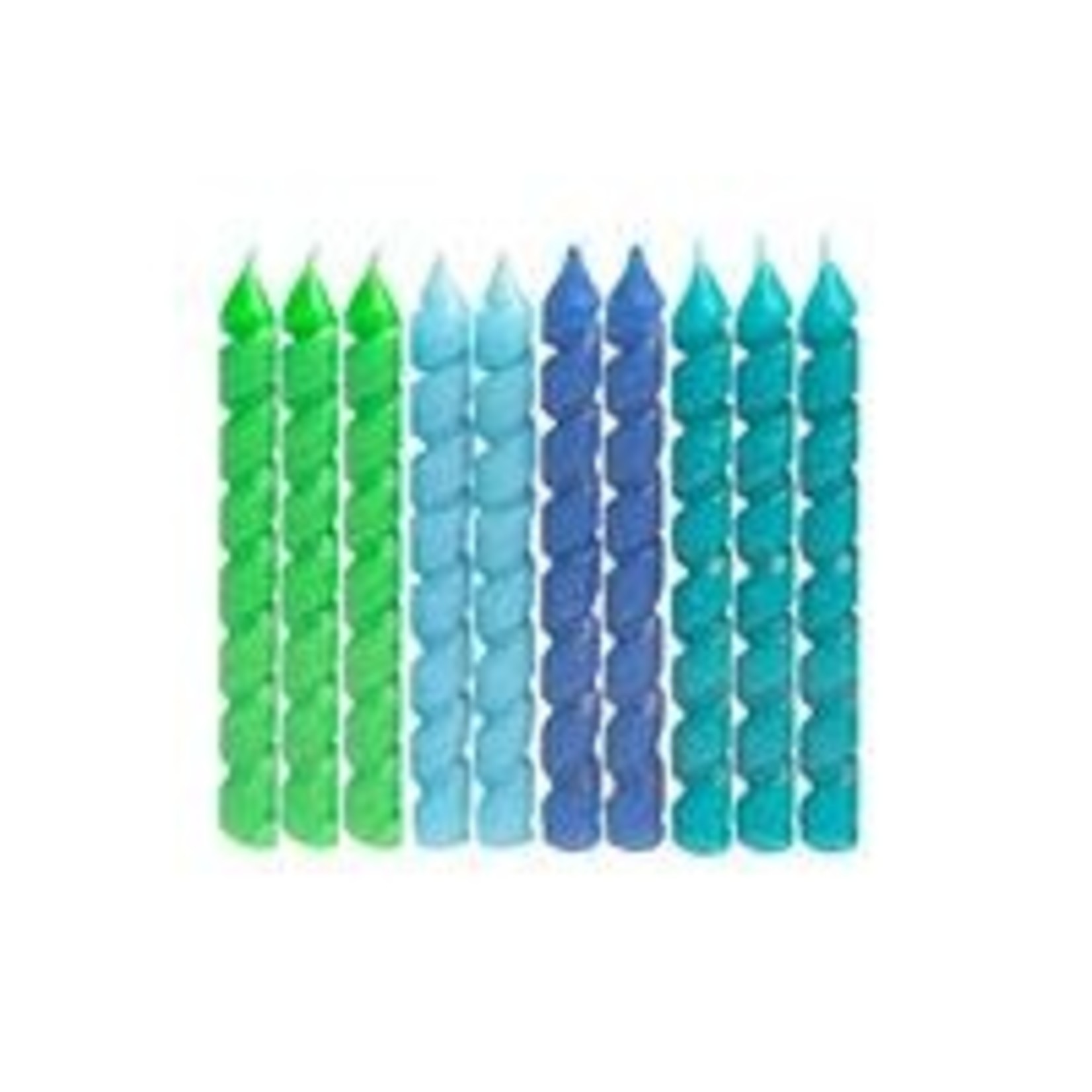 unique Blue & Green Spiral Birthday Candles - 10ct.