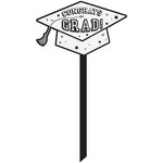 Amscan White Congrats Grad Lawn Sign - 1ct.