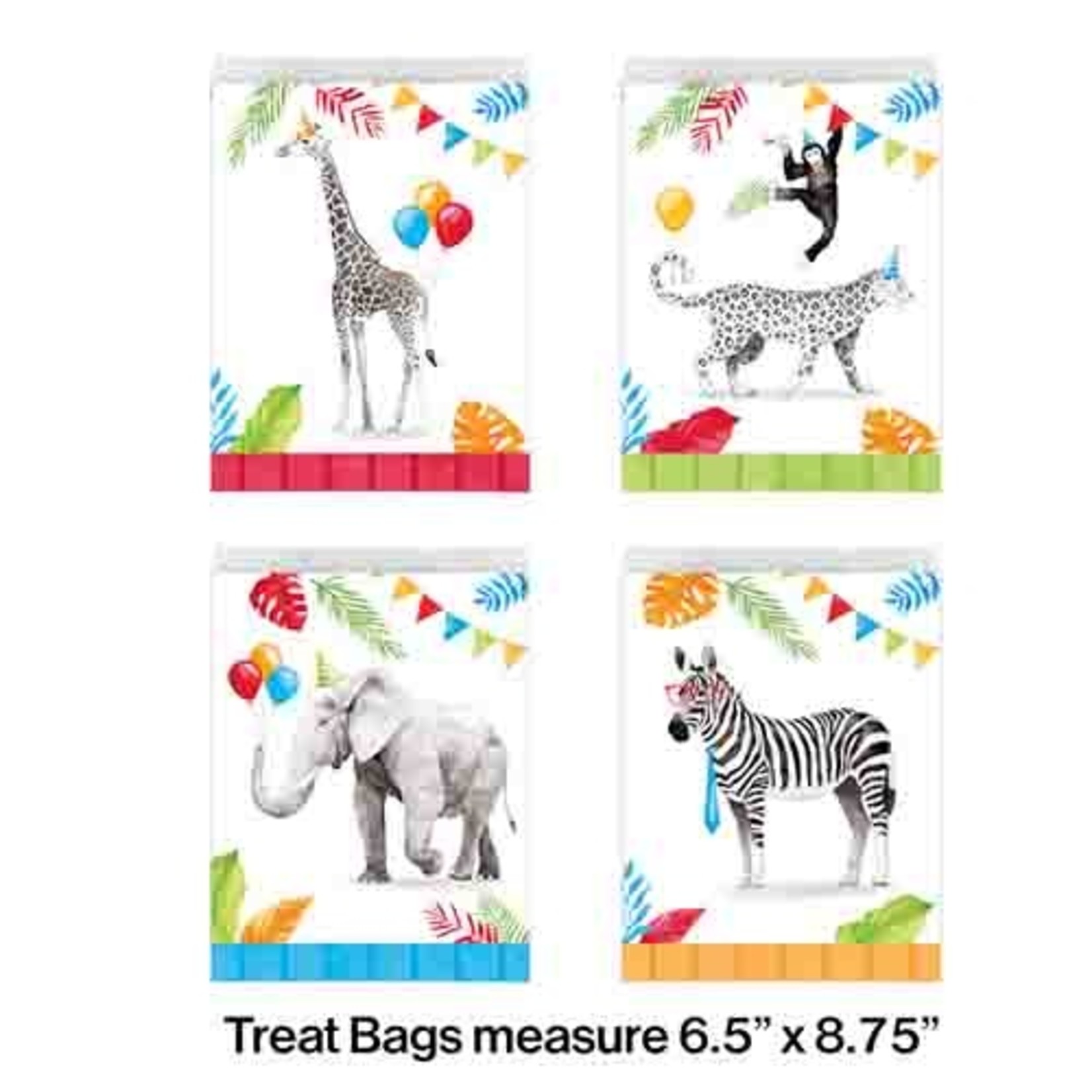 Creative Converting Party Animals Treat Bags - 8ct.