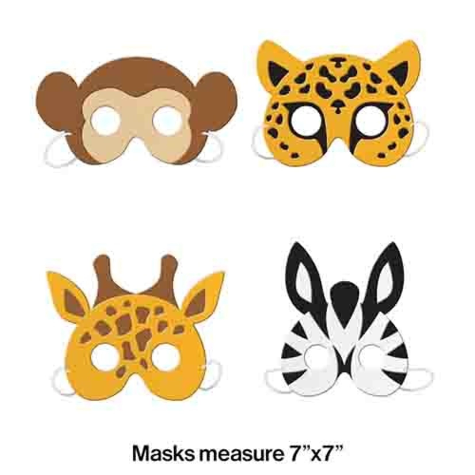 Creative Converting Party Animals Foam Masks - 4ct.