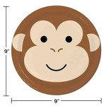 creative converting 9" Monkey Animal Face Plates - 8ct.