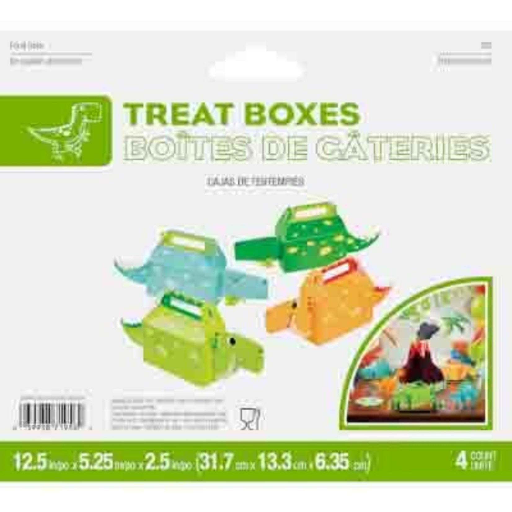 Creative Converting Dinosaur Birthday Party Treat Boxes - 4ct.