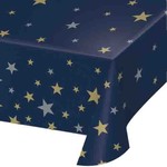 Creative Converting Navy & Gold Starry Night Tablecover - 54" x 108"