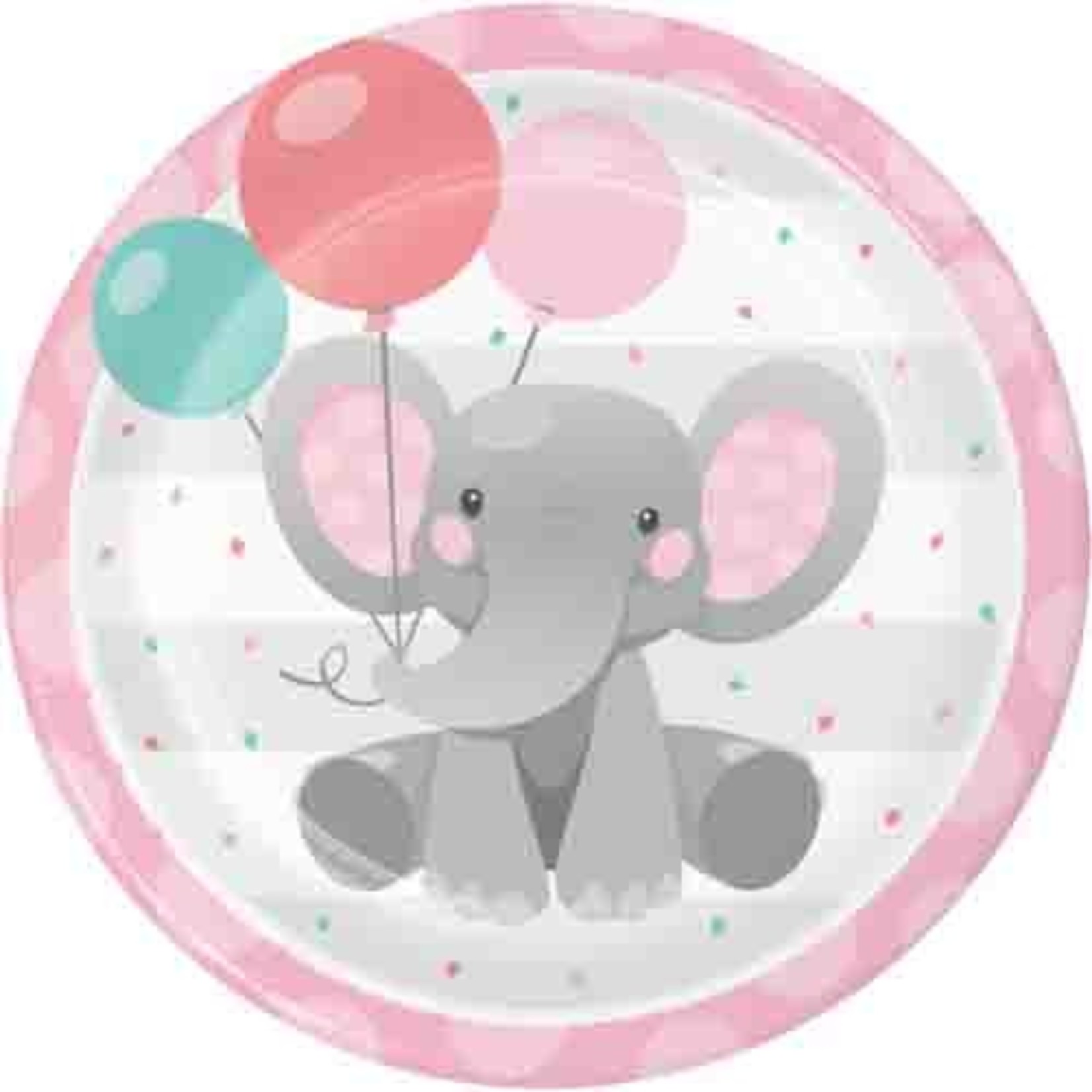 Creative Converting 9" Enchanted Pink Elephant Paper Plates - 8ct.