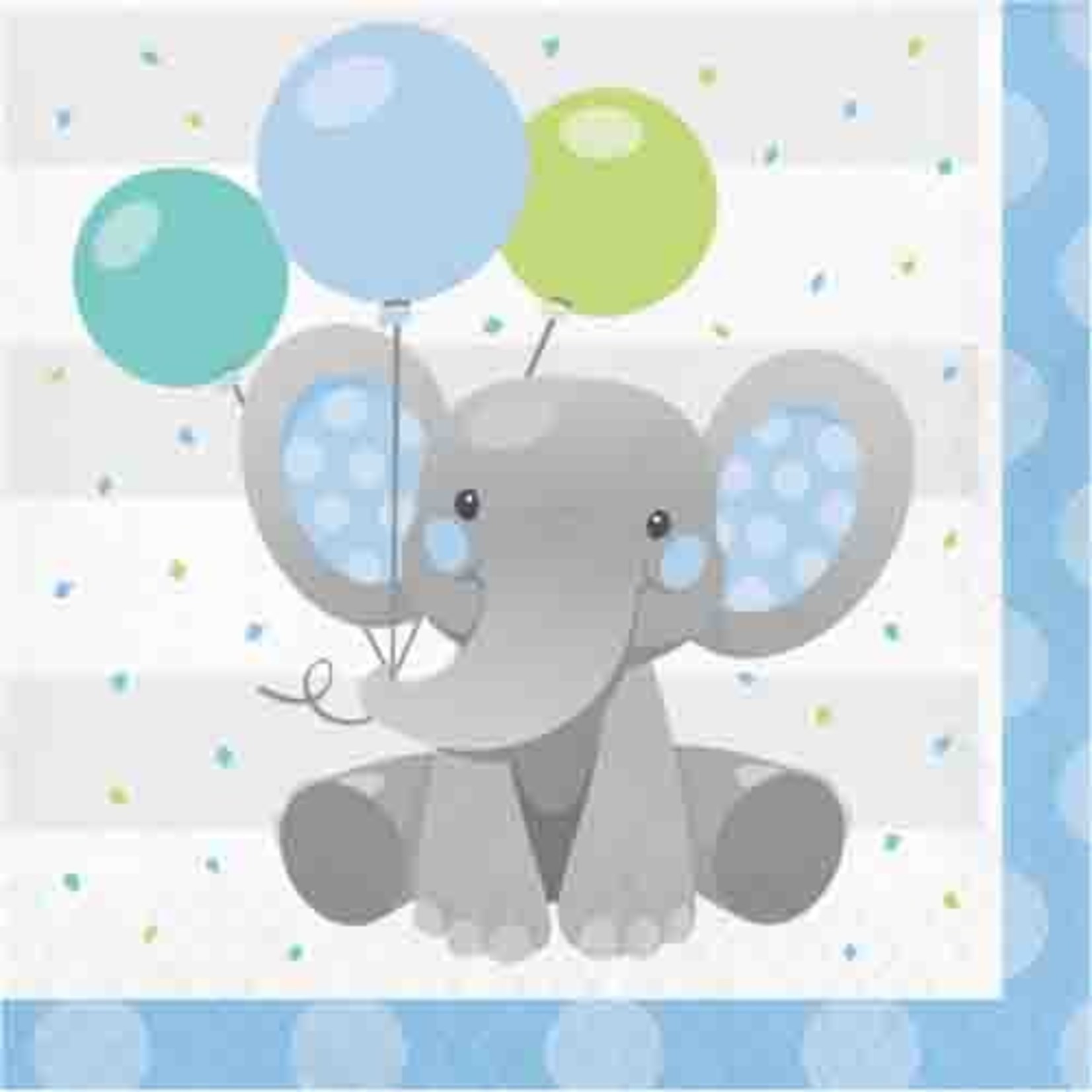 Creative Converting Enchanted Blue Elephant Lunch Napkins - 16ct.