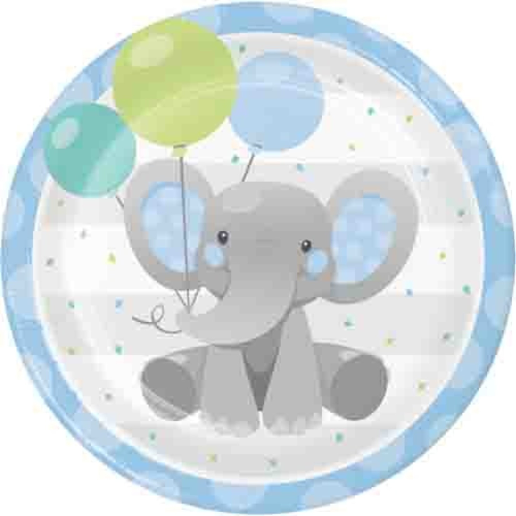 Creative Converting 9" Enchanted Blue Elephant Paper Plates - 8ct.