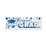 Beistle Blue 'Congrats Grad' (Add A Name) Banner - 5'