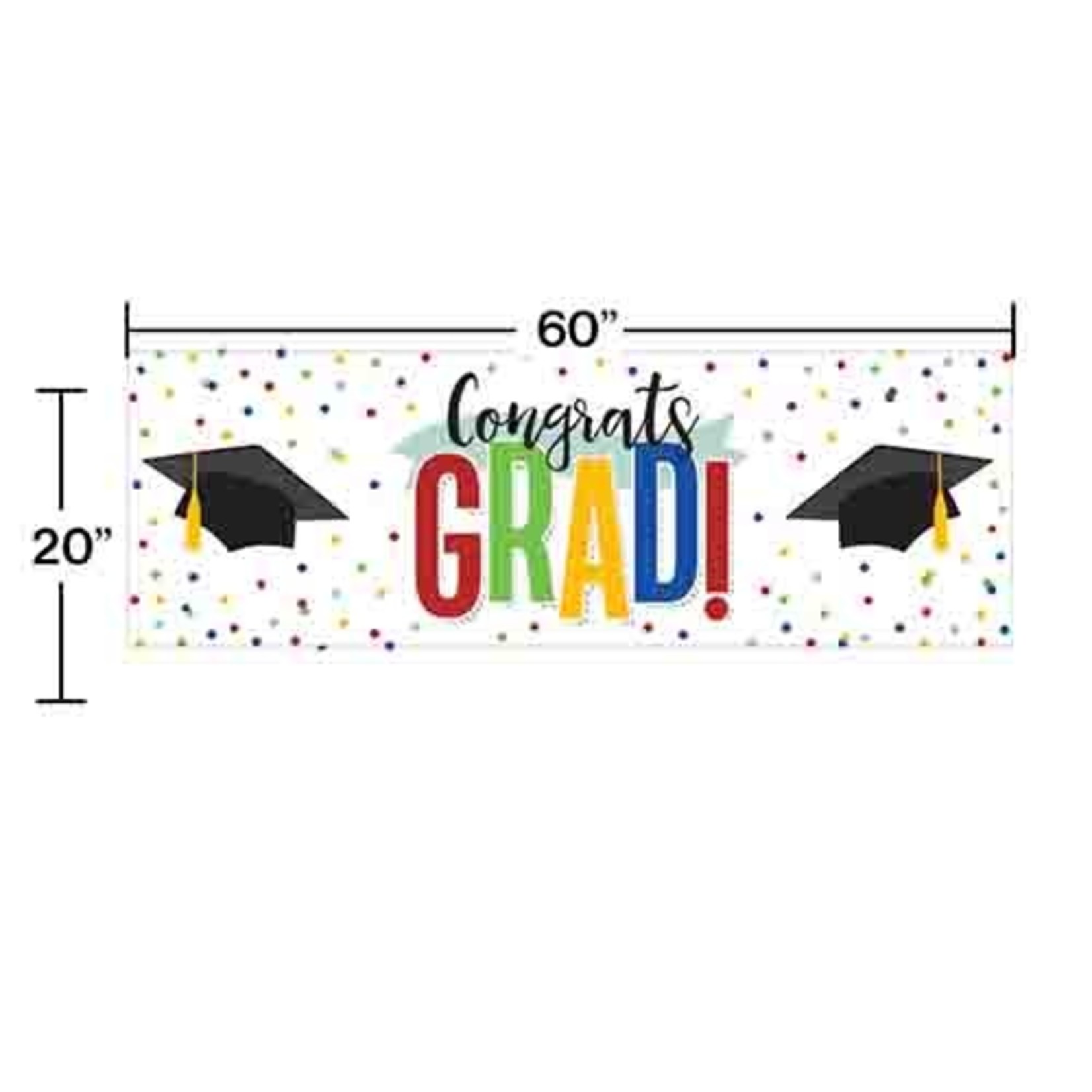 Creative Converting 5' Colorful Congrats Grad Banner
