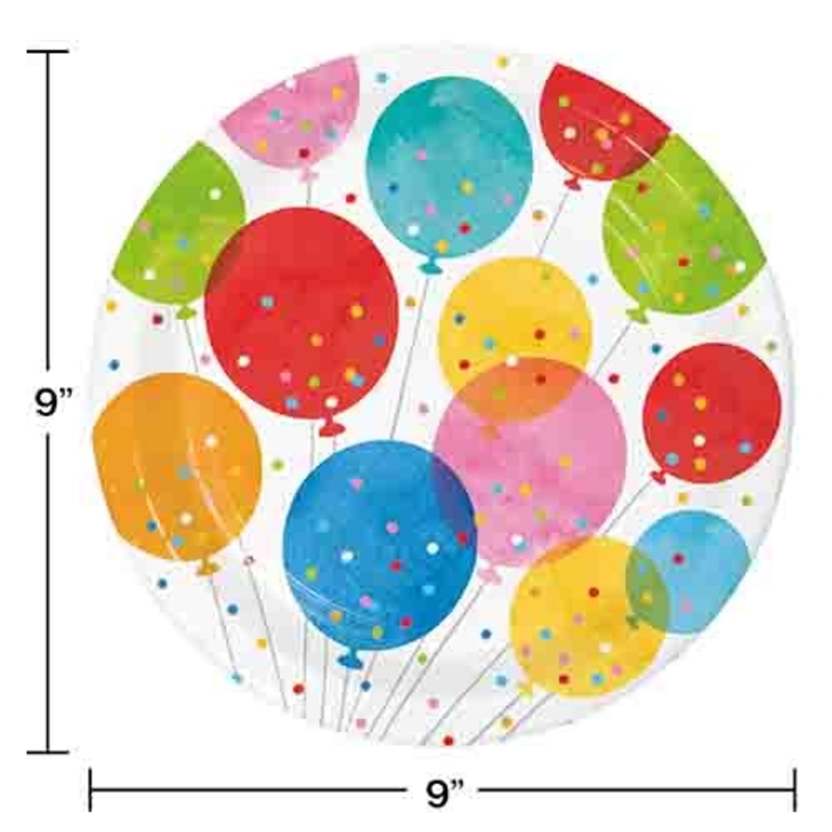 Creative Converting 9" Confetti Balloons Paper Plates - 8ct.