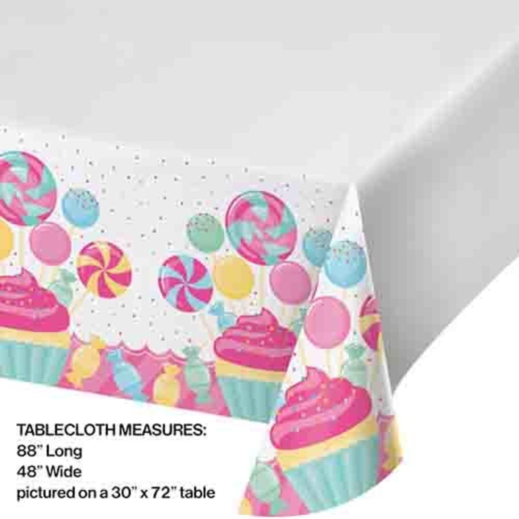 Creative Converting Candy Bouquet Plastic Tablecover - 48" x 88"