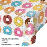 Creative Converting Donut Time Plastic Tablecover - 54" x 102"