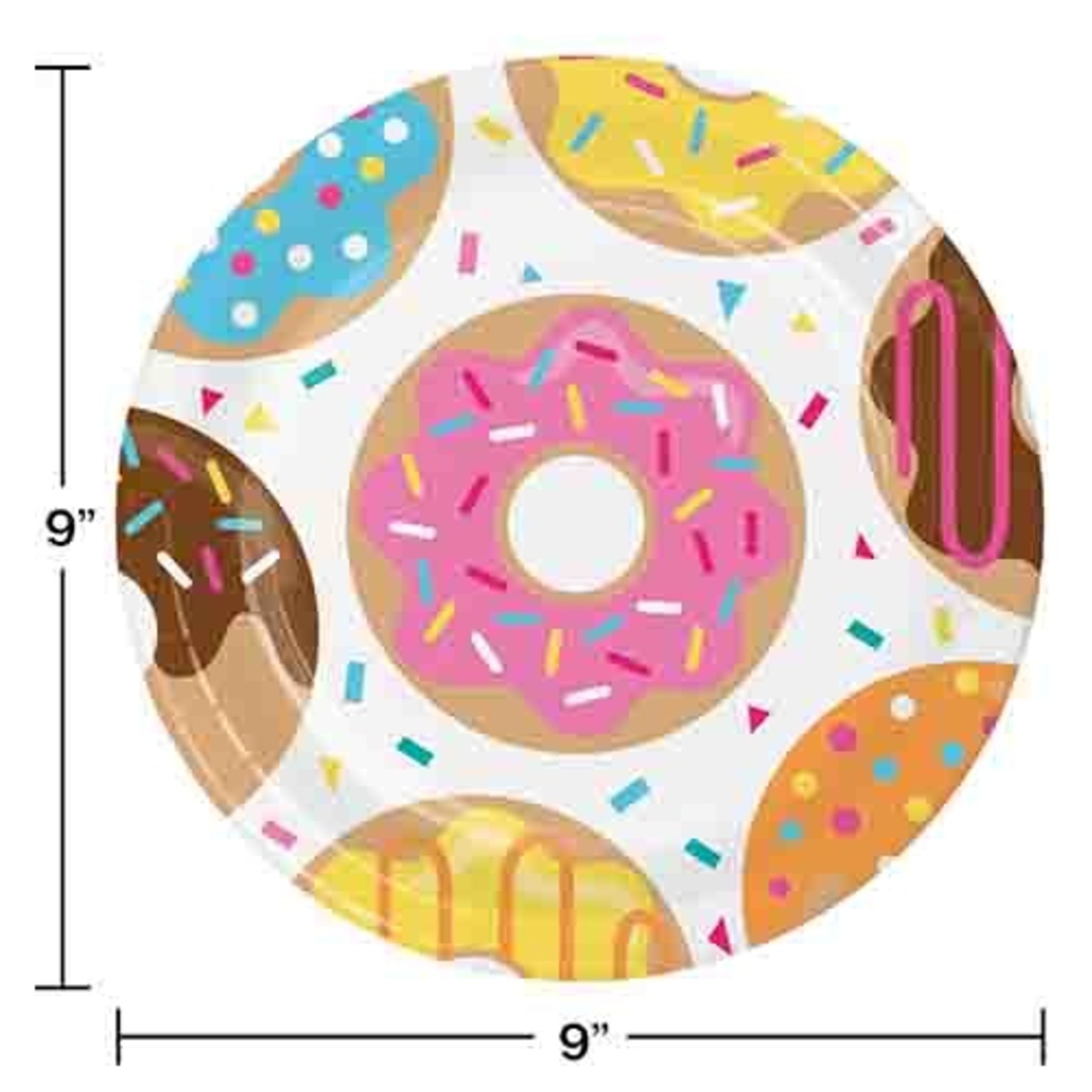Creative Converting 9" Donut Time Paper Plates - 8ct.