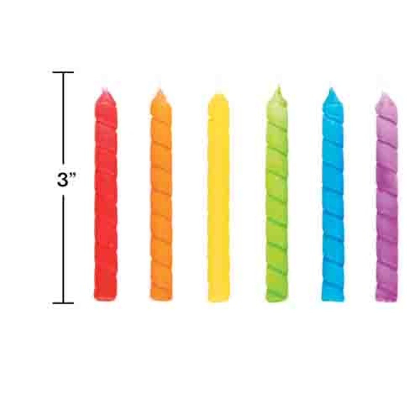 Creative Converting Rainbow Spiral Birthday Candles - 12ct.