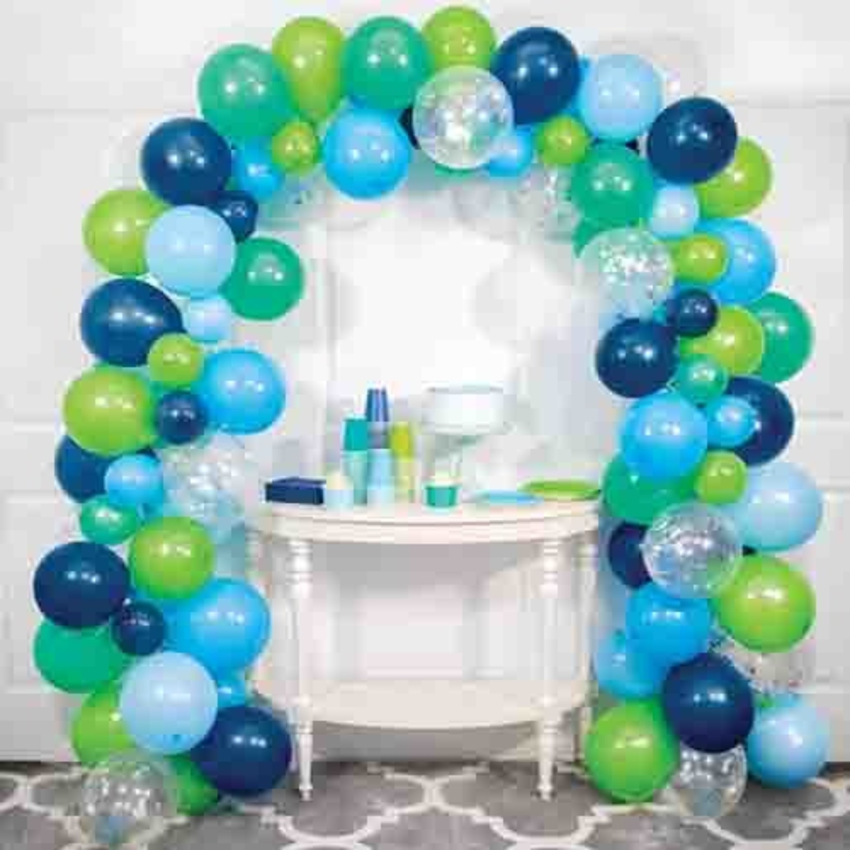 Party Decorations, Blue, Cream Silver Streamer Balloon Arch Party Backdrop, Birthday  Party Decorations, Baby Shower Party 