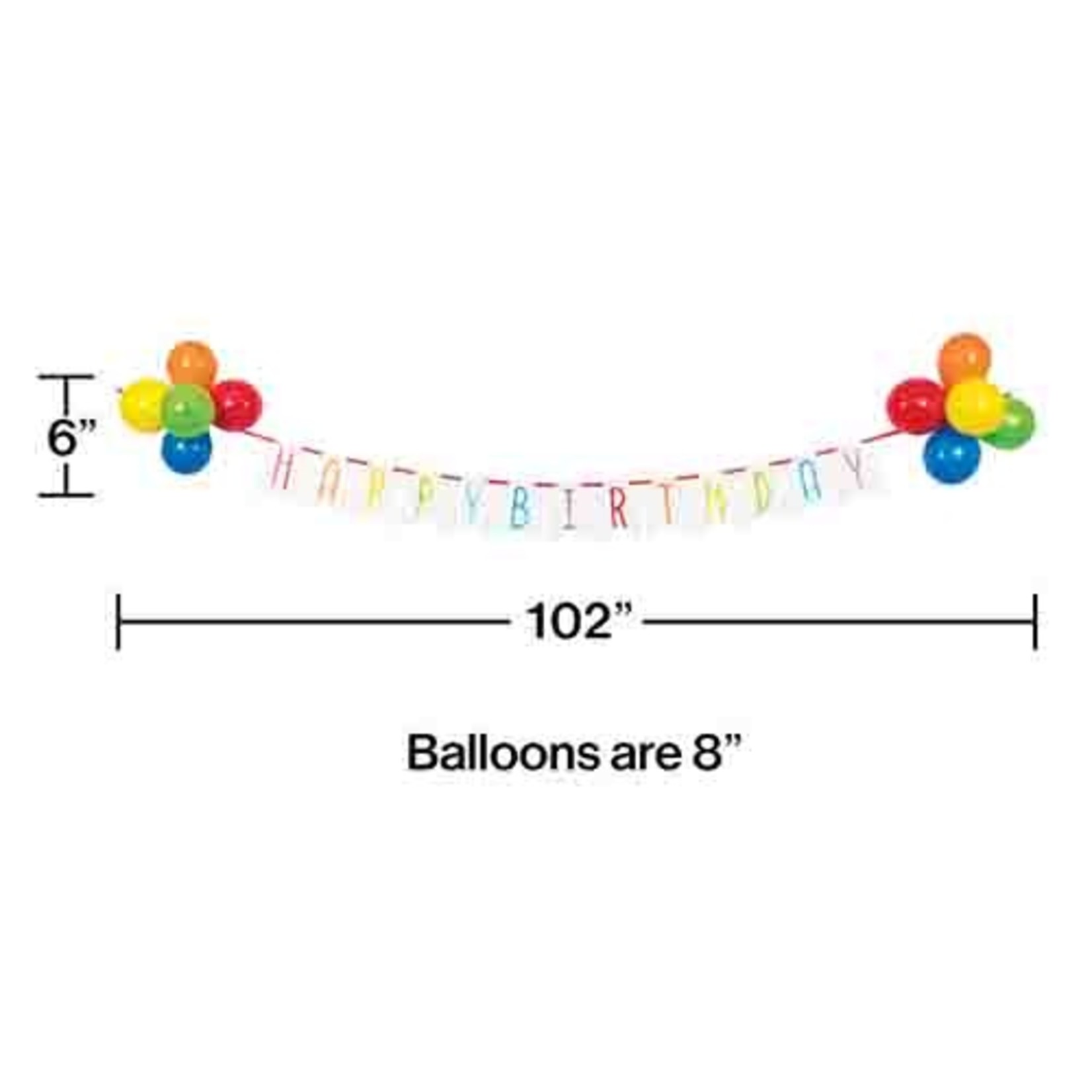 Creative Converting Balloon Bash Birthday Banner w/ Balloons
