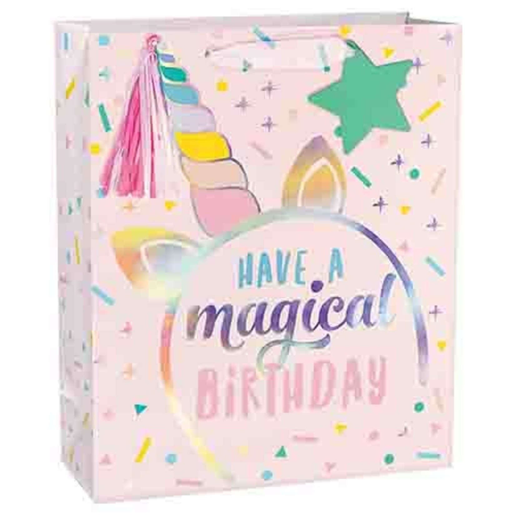 Amscan Magical Unicorn Lrg. Birthday Gift Bag - 13" x 10.5")