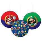 Amscan 9.5" Super Mario Paper Hanging Lanterns - 3ct.