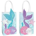 Amscan Shimmering Mermaid 'Customizable' Kraft Favor Bags - 8ct