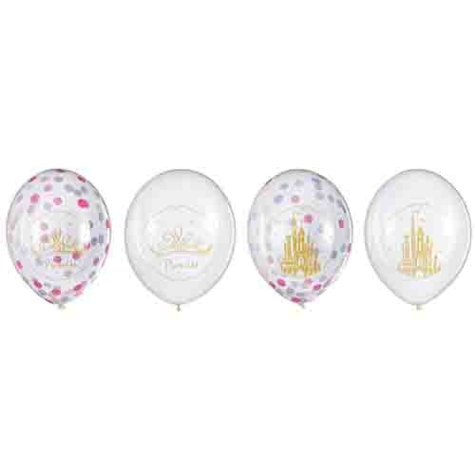 Amscan 12" Disney Princess Confetti-Filled Latex Balloons  - 6ct.