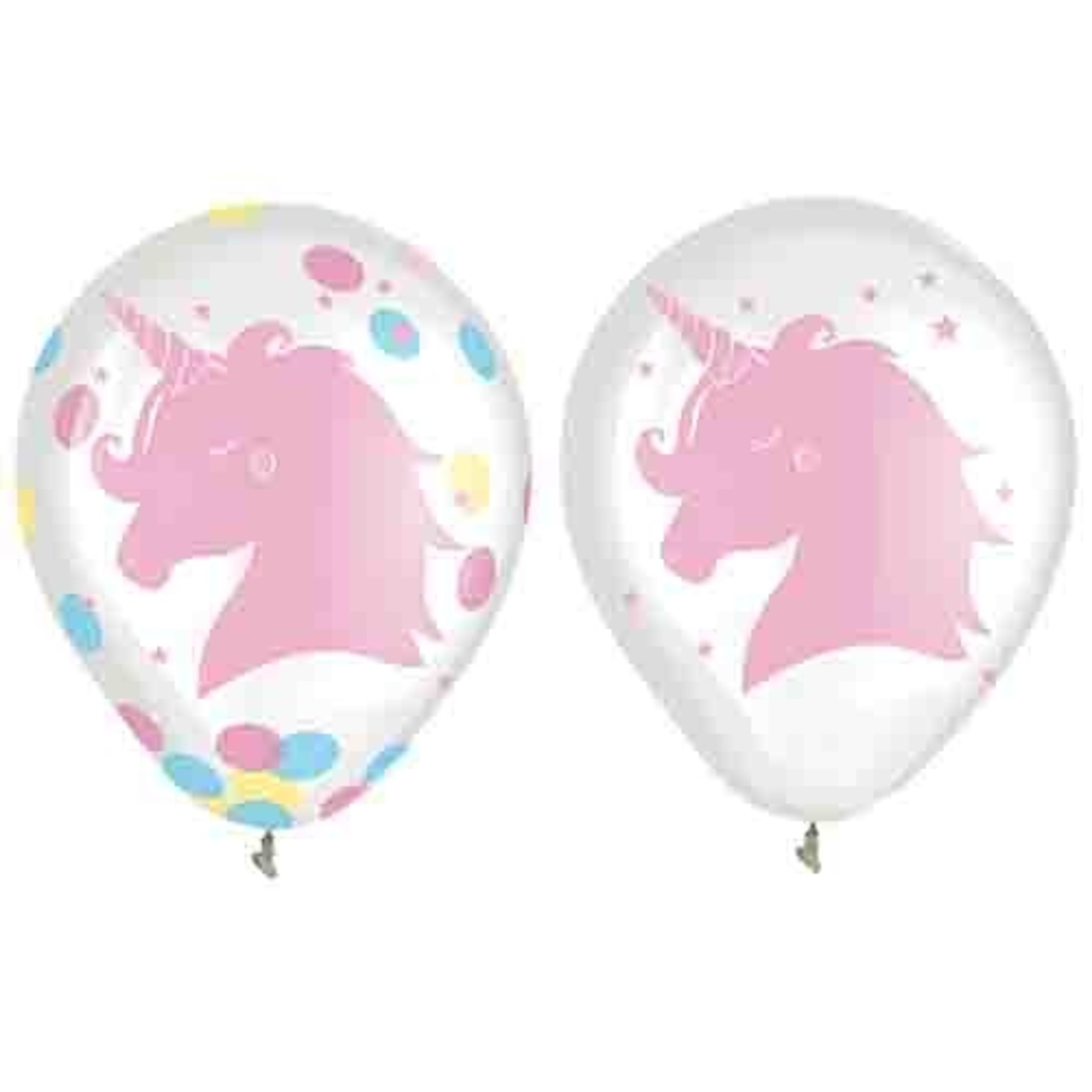 Amscan 12" Magical Unicorn Confetti-Filled Latex Balloons - 6ct.