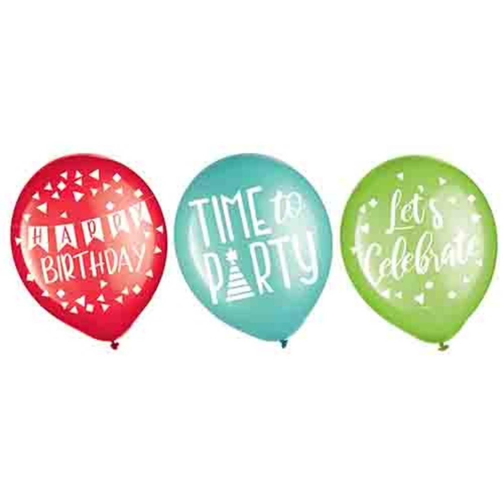 Amscan 12" Happy Birthday Latex  Balloons - 15ct.
