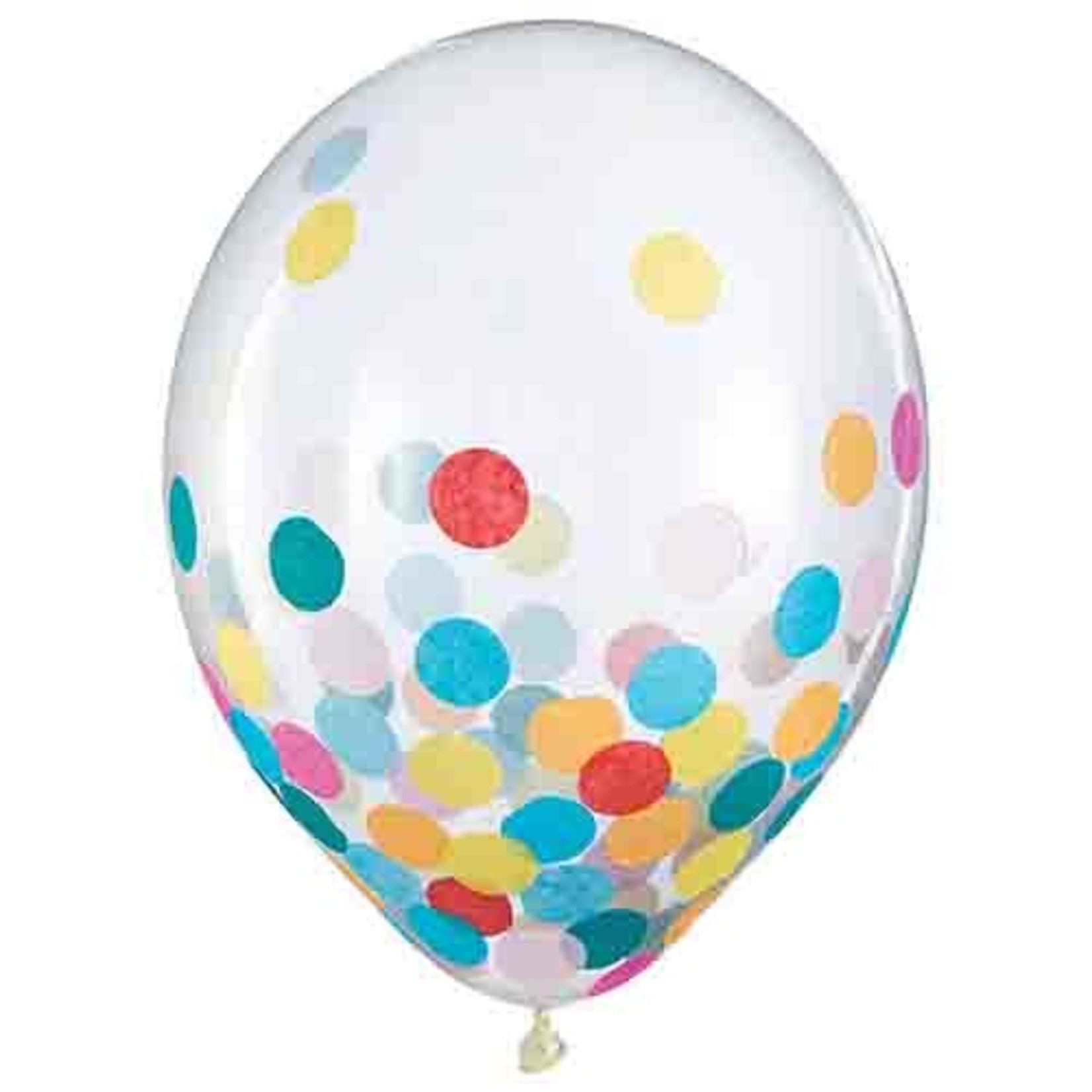 Amscan 12" Multi-Color Confetti-Filled Latex Balloons - 6ct.