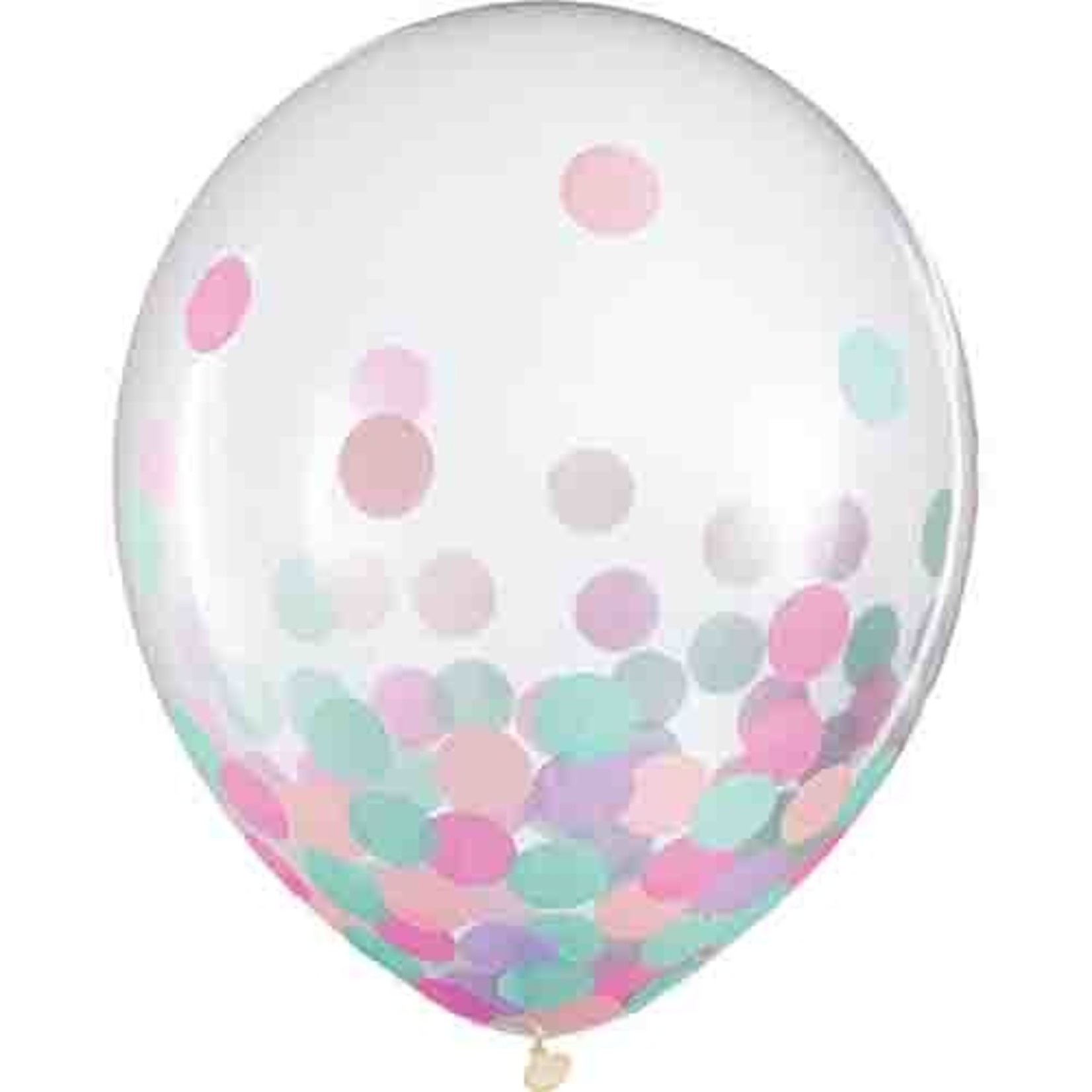Amscan 12" Teal & Pink Confetti-Filled Latex Balloons - 6ct.