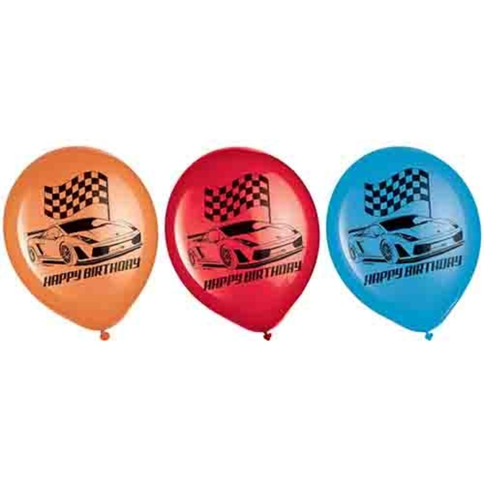 Amscan 12" Race Car Latex Balloons - 6ct.