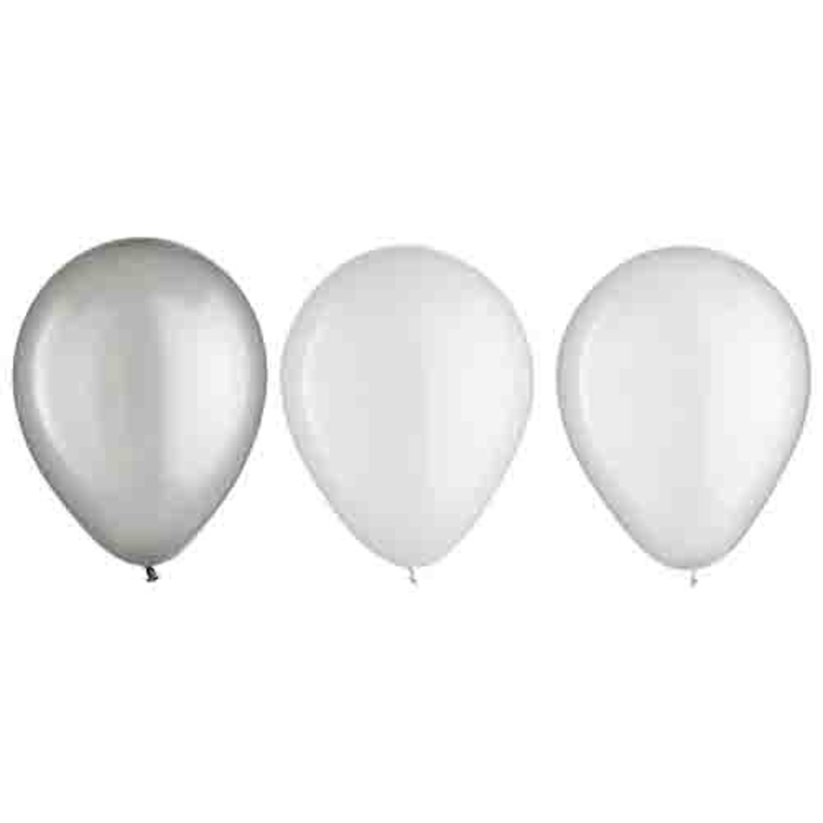 Amscan 5" Platinum Silver Assorted Latex Balloons - 25ct.