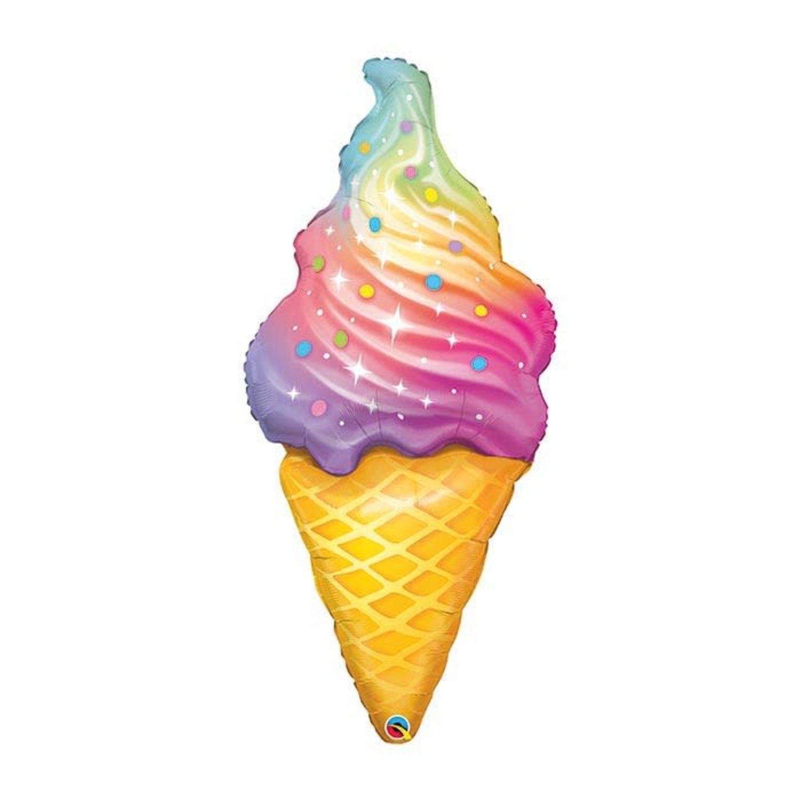 Burton + Burton 45" Rainbow Swirl Ice Cream Cone Mylar Balloon - 1ct.