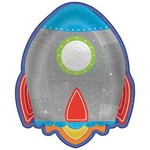 Amscan 7" Blast Off Birthday Rocket Shaped Plates - 8ct.