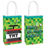 Amscan Pixel Party Kraft Bags - 8ct.