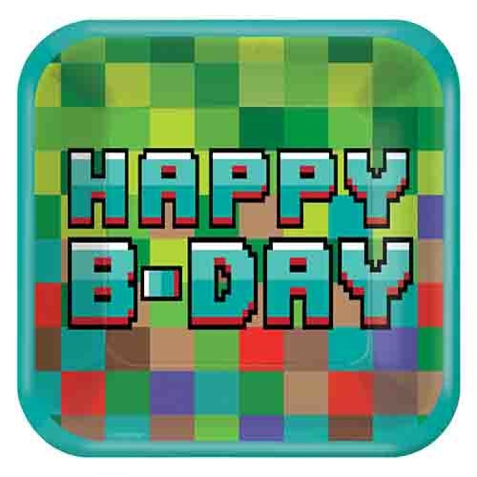 Amscan 9" Pixel Party Square Plates  - 8ct.