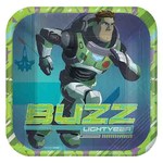 Amscan 9" Buzz Lightyear Square Plates - 8ct.
