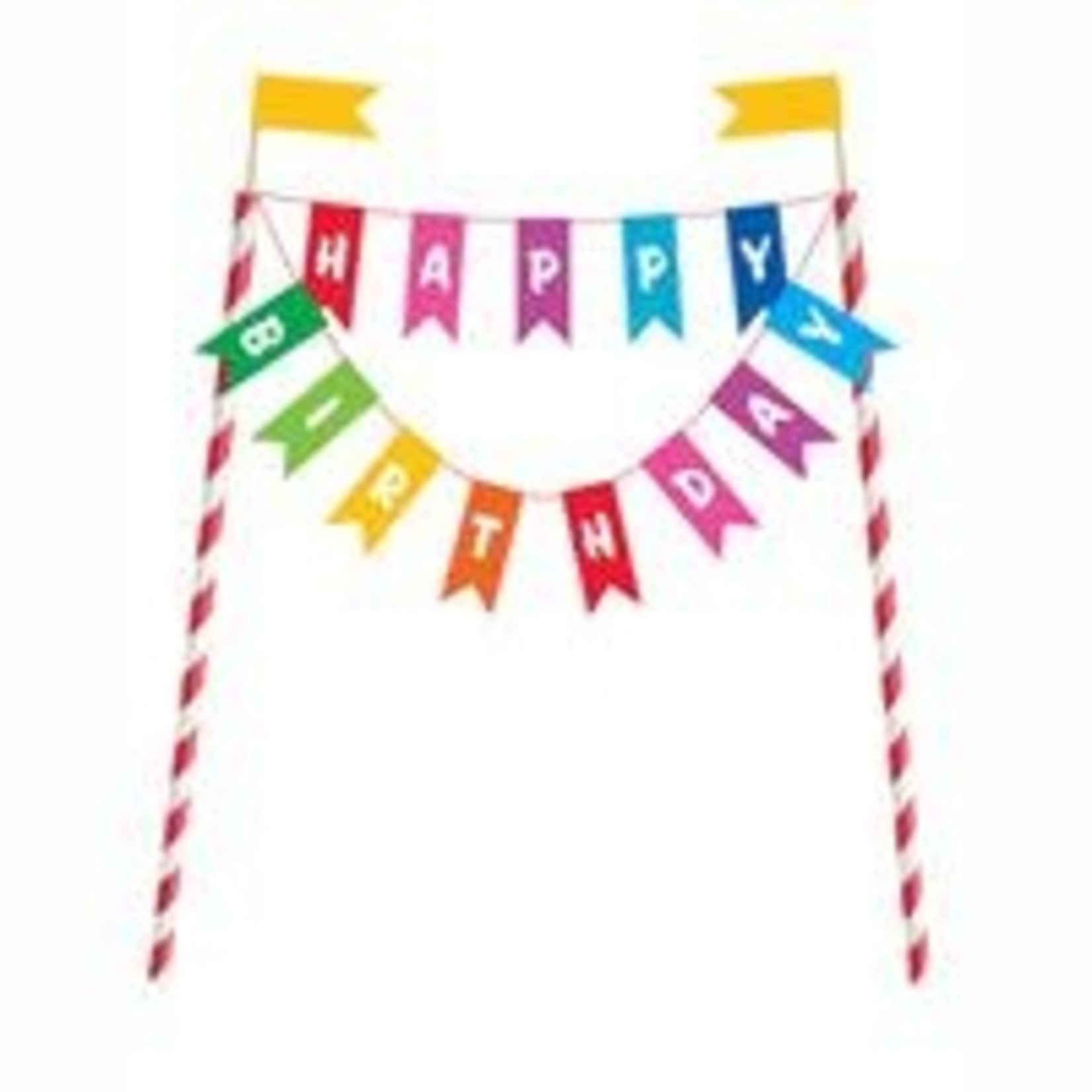 unique Rainbow Birthday Banner Cake Topper - 1ct.