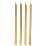 unique 5" Gold Slim Birthday Candles - 12ct.