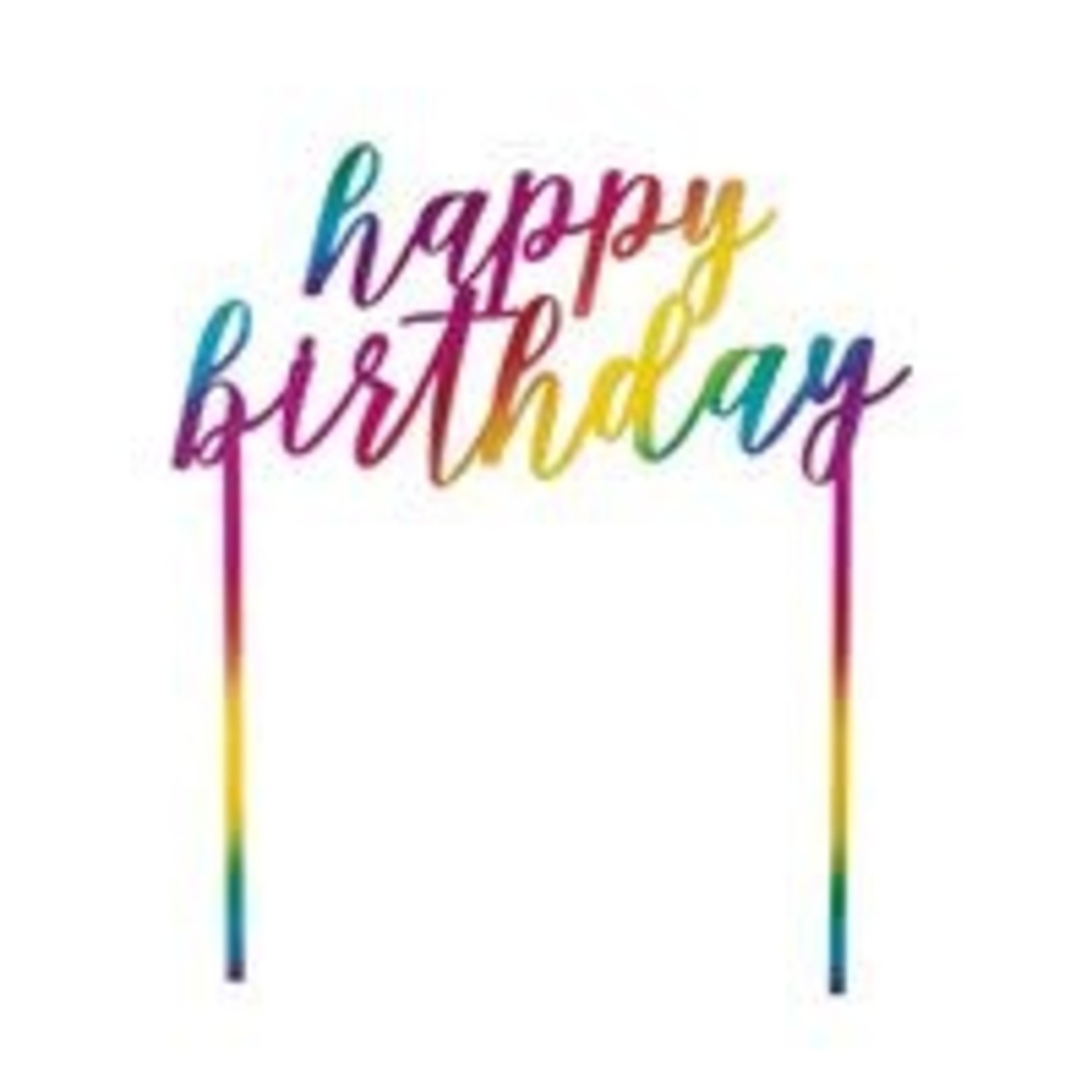 unique Rainbow Happy Birthday Cake Topper - 1ct.