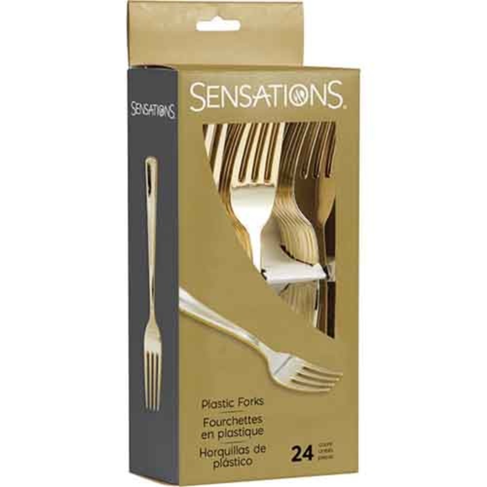 Creative Converting Premium Metallic Gold Plastic Forks - 24ct.