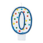 Amscan #0 Polka Dot Birthday Number Candle - 1ct.