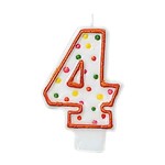 Amscan #4 Polka Dot Birthday Number Candle - 1ct.