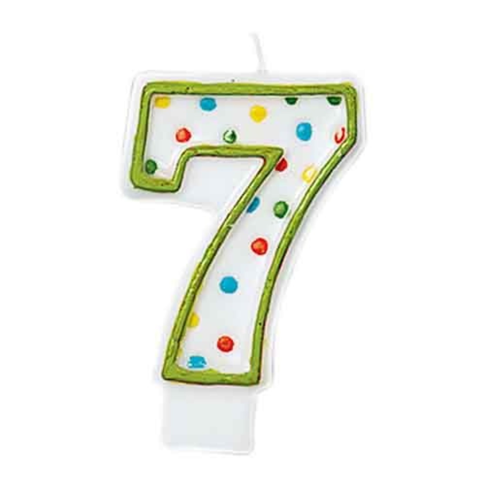 Amscan #7 Polka Dot Birthday Number Candle - 1ct.