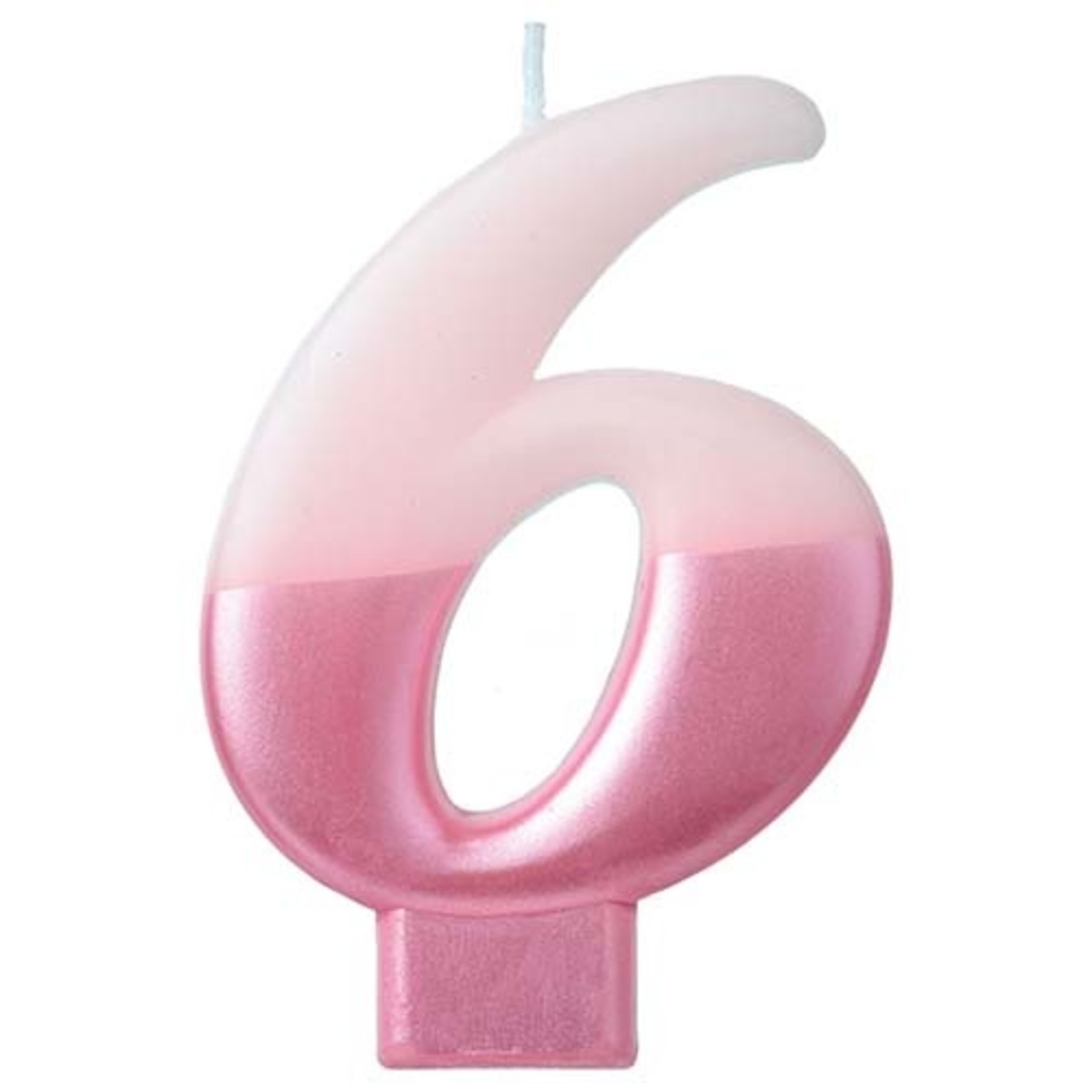 Amscan #6 Pink Dipped Birthday Number Candle - 1ct.