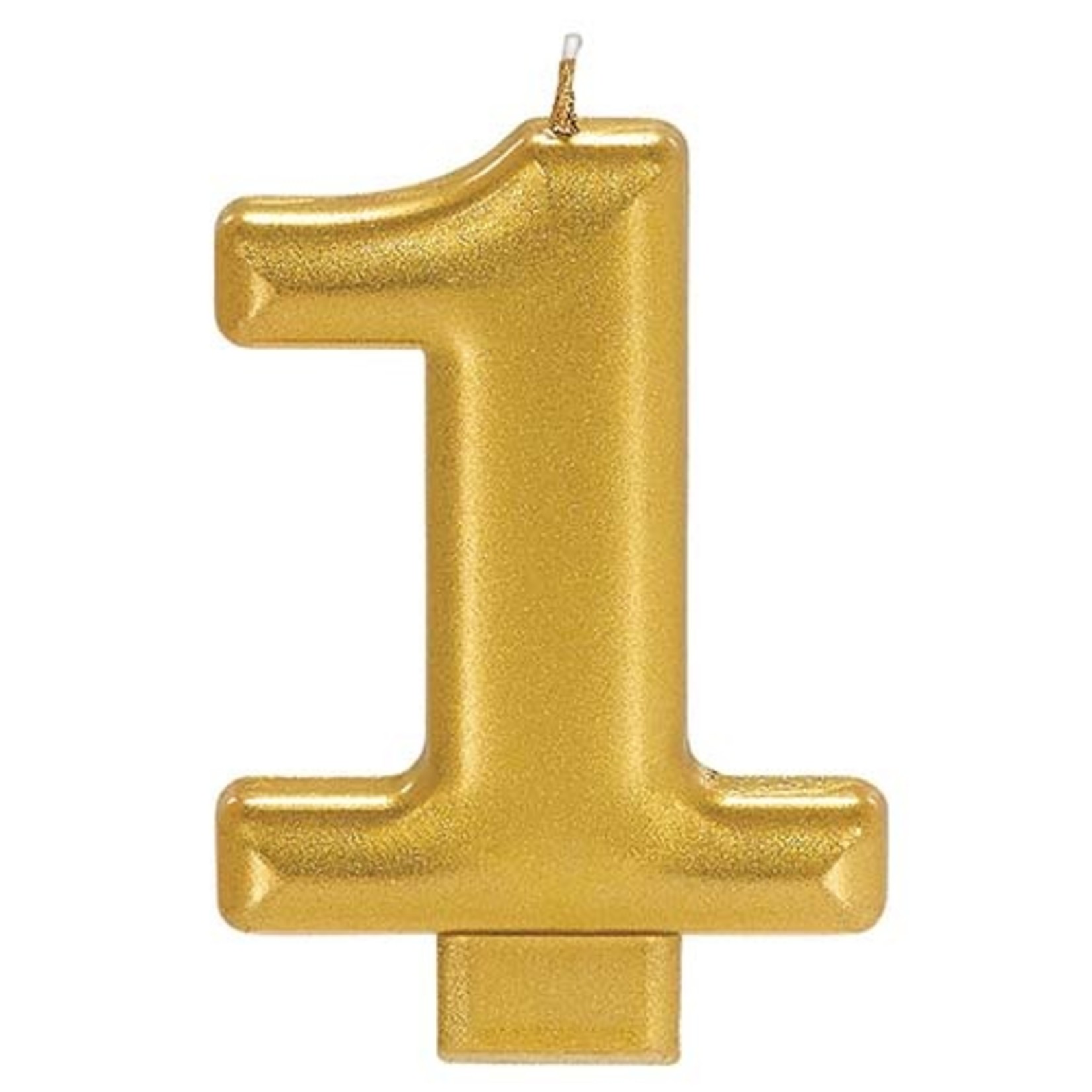 Amscan #1 Metallic Gold Number Candle - 1ct.