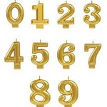 Metallic Gold Number Candles