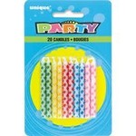 unique Diamond Dot Birthday Candles - 20ct. Asst. Colors