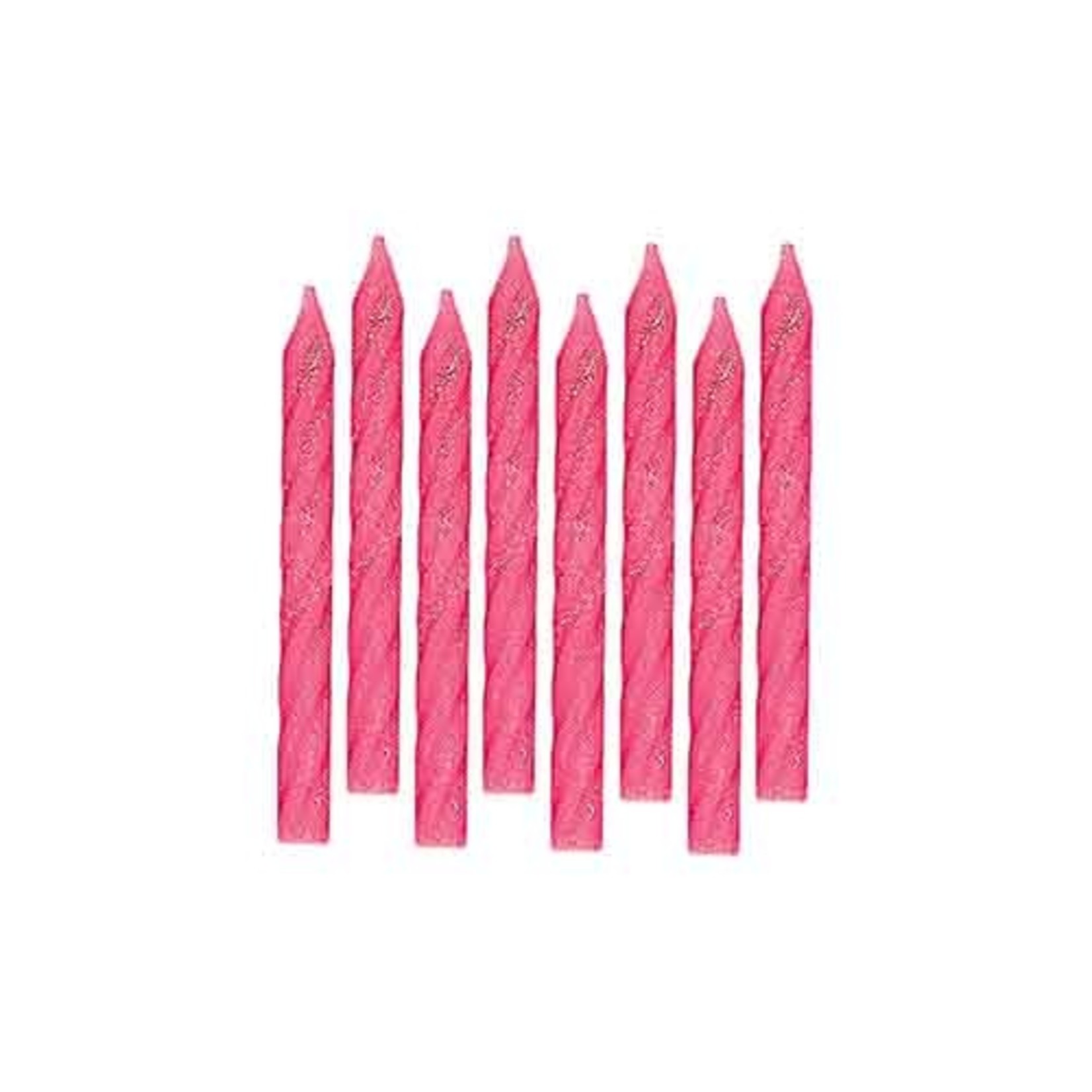 Amscan Pink Glitter Spiral Birthday Candles - 24ct.