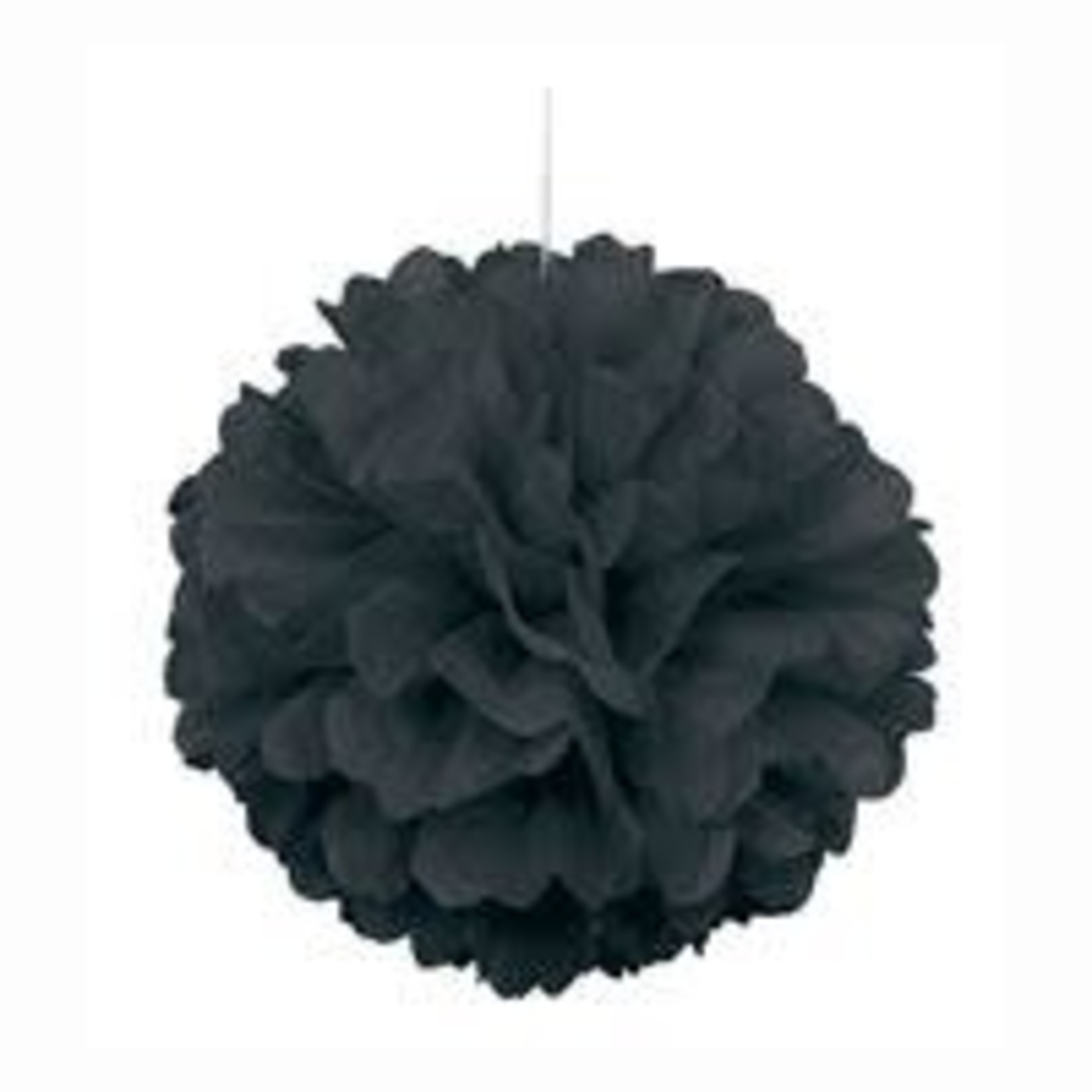 unique 16" Black Puff Ball Decor - 1ct.