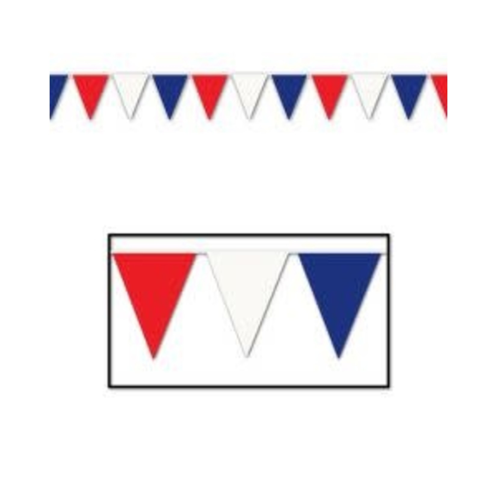 Beistle Red, White & Blue Pennant Banner - 30'