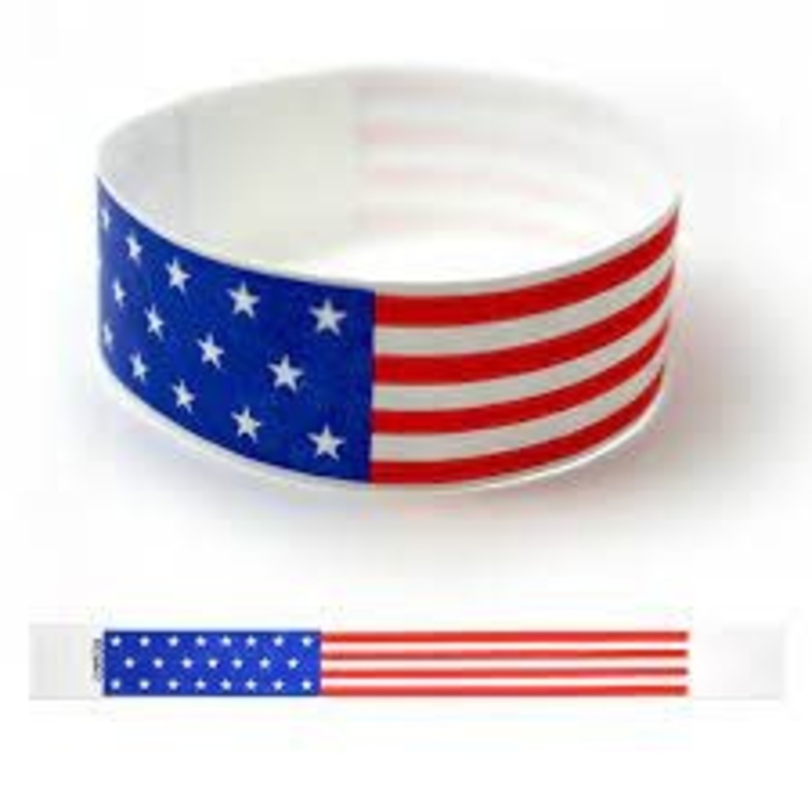 MedTech Wristbands American Flag Supertek Adhesive Paper Wristbands - 100ct.